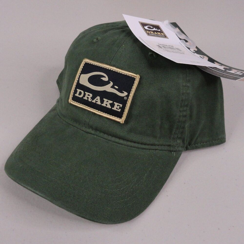 Drake Waterfowl Hat Pine Needle Cotton Twill Logo Patch Dad Ball Cap NWT Outdoor